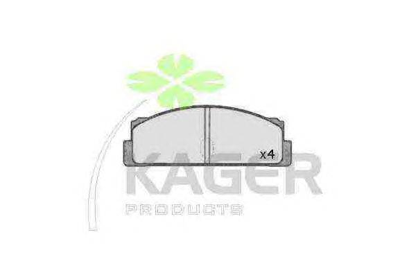 Комплект тормозных колодок, дисковый тормоз KAGER 350356