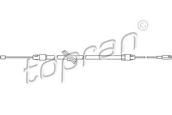 Трос, тормозной механизм рабочей тормозной системы TOPRAN 401 656