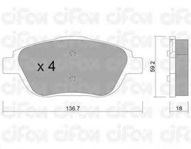Комплект тормозных колодок, дисковый тормоз CIFAM 822-852-0