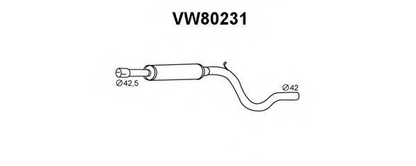 Средний глушитель выхлопных газов VENEPORTE VW80231