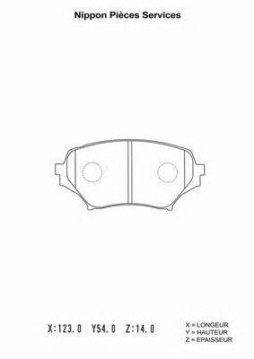 Комплект тормозных колодок, дисковый тормоз NPS 0986494322
