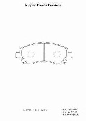 Комплект тормозных колодок, дисковый тормоз NPS 064702