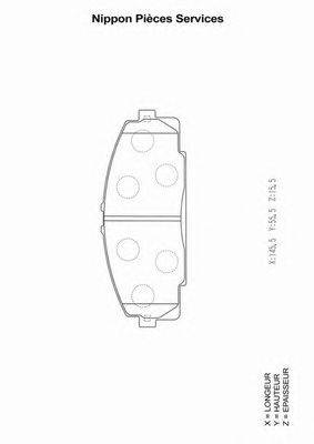 Комплект тормозных колодок, дисковый тормоз NPS D2104