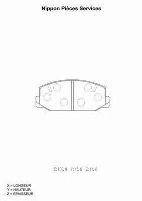 Комплект тормозных колодок, дисковый тормоз NPS PA228AF