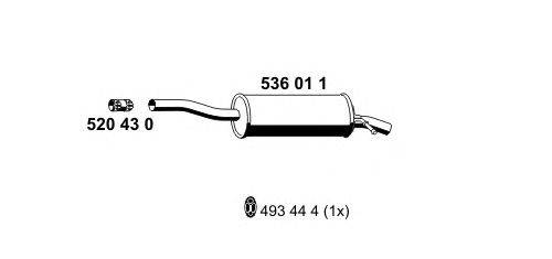 Глушитель выхлопных газов конечный ERNST 536011