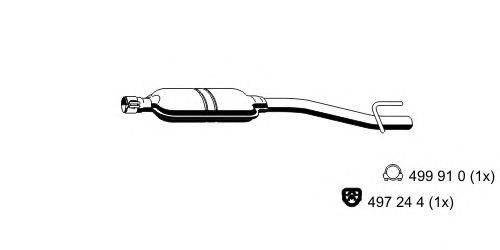 Средний глушитель выхлопных газов ERNST 351072
