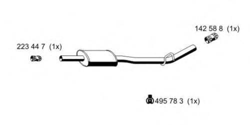 Средний глушитель выхлопных газов ERNST 522045