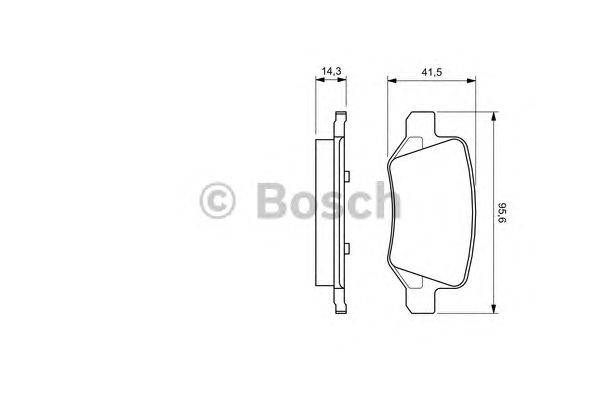 Комплект тормозных колодок, дисковый тормоз BOSCH 0 986 424 522