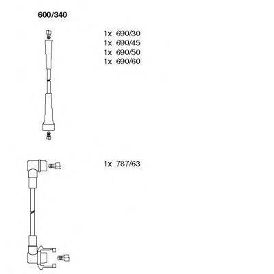 Комплект проводов зажигания BREMI 600/340