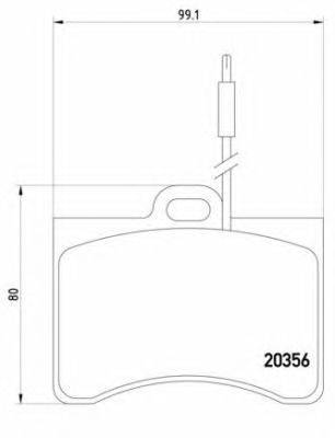 Комплект тормозных колодок, дисковый тормоз BREMBO 20356