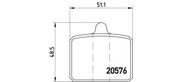 Комплект тормозных колодок, дисковый тормоз BREMBO 20576