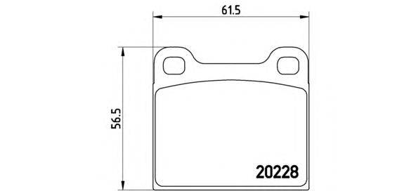 Комплект тормозных колодок, дисковый тормоз BREMBO 20228