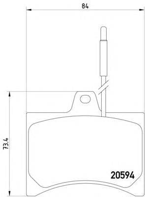 Комплект тормозных колодок, дисковый тормоз HELLA 20594