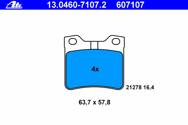 Комплект тормозных колодок, дисковый тормоз ATE 13046071072
