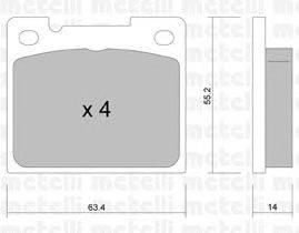 Комплект тормозных колодок, дисковый тормоз METELLI 22-0004-0