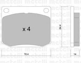 Комплект тормозных колодок, дисковый тормоз METELLI 22-0018-1