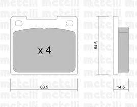 Комплект тормозных колодок, дисковый тормоз METELLI 22-0020-0