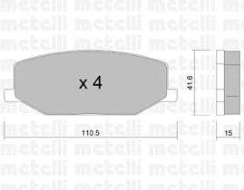 Комплект тормозных колодок, дисковый тормоз METELLI 2200970