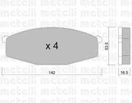 Комплект тормозных колодок, дисковый тормоз METELLI 2201100