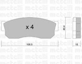 Комплект тормозных колодок, дисковый тормоз METELLI 2202020