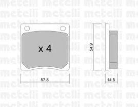 Комплект тормозных колодок, дисковый тормоз METELLI 22-0229-0