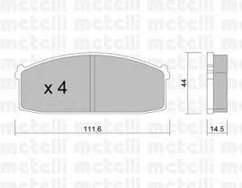 Комплект тормозных колодок, дисковый тормоз METELLI 22-0245-0