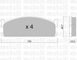 Комплект тормозных колодок, дисковый тормоз METELLI 22-0265-0