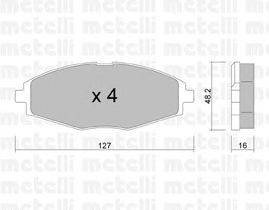 Комплект тормозных колодок, дисковый тормоз METELLI 2202930