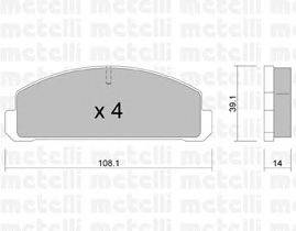 Комплект тормозных колодок, дисковый тормоз METELLI 22-0300-0