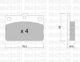 Комплект тормозных колодок, дисковый тормоз METELLI 22-0440-0