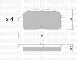 Комплект тормозных колодок, дисковый тормоз METELLI 22-0445-0