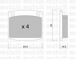 Комплект тормозных колодок, дисковый тормоз METELLI 22-0486-0