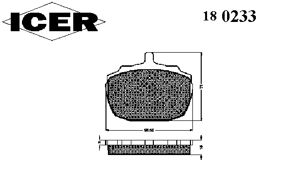 Комплект тормозных колодок, дисковый тормоз ICER 20577