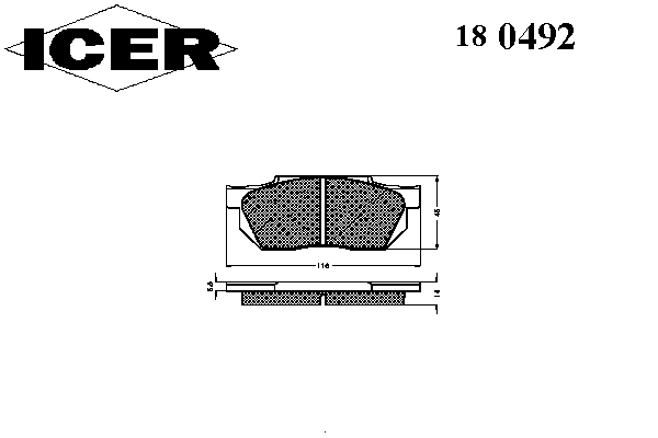 Комплект тормозных колодок, дисковый тормоз ICER 180492