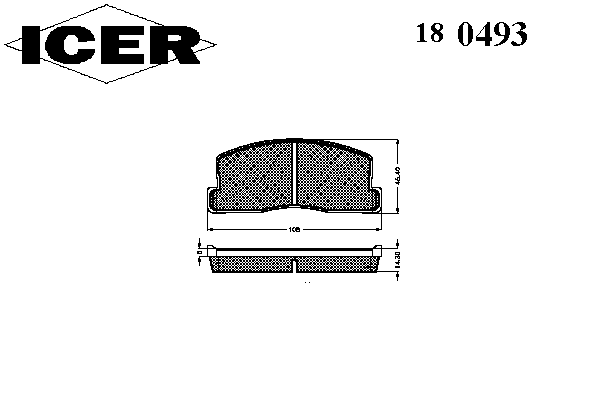 Комплект тормозных колодок, дисковый тормоз ICER 21044
