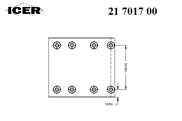 Комплект тормозных башмаков, барабанные тормоза ICER 17017