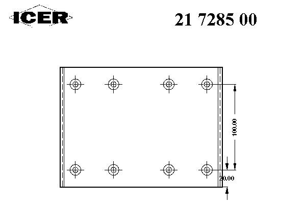 Комплект тормозных башмаков, барабанные тормоза ICER 17285