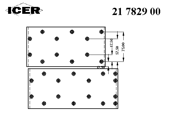 Комплект тормозных башмаков, барабанные тормоза ICER 17829