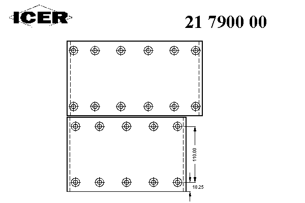 Комплект тормозных башмаков, барабанные тормоза ICER 17900