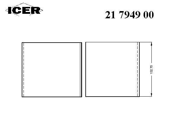 Комплект тормозных башмаков, барабанные тормоза ICER 17950