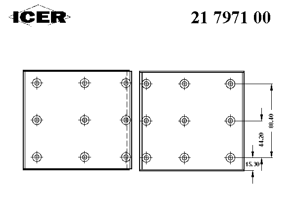 Комплект тормозных башмаков, барабанные тормоза ICER 17971