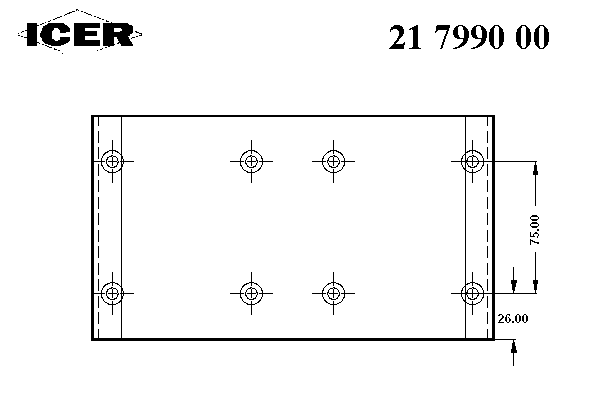 Комплект тормозных башмаков, барабанные тормоза ICER 17990