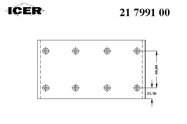 Комплект тормозных башмаков, барабанные тормоза ICER 17991