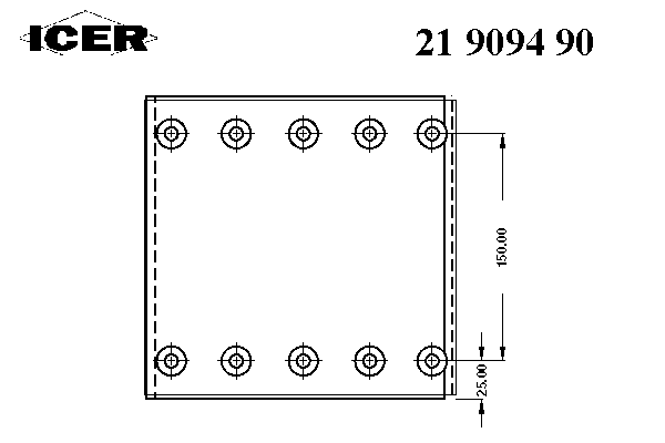 Комплект тормозных башмаков, барабанные тормоза ICER 19094