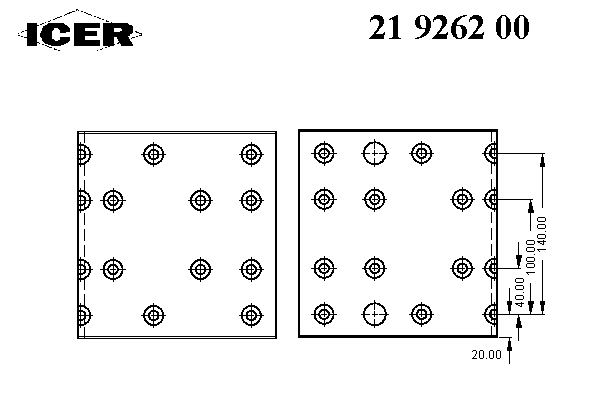 Комплект тормозных башмаков, барабанные тормоза ICER 19342