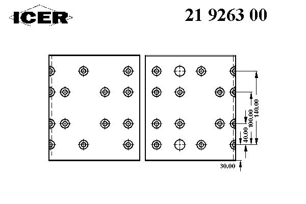 Комплект тормозных башмаков, барабанные тормоза ICER 19263