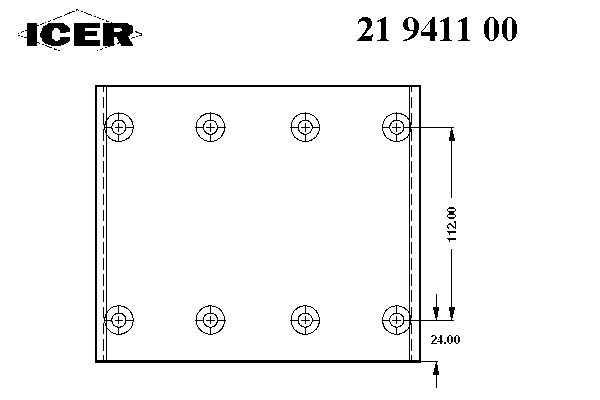 Комплект тормозных башмаков, барабанные тормоза ICER 19411