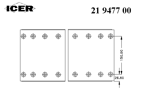 Комплект тормозных башмаков, барабанные тормоза ICER 19478