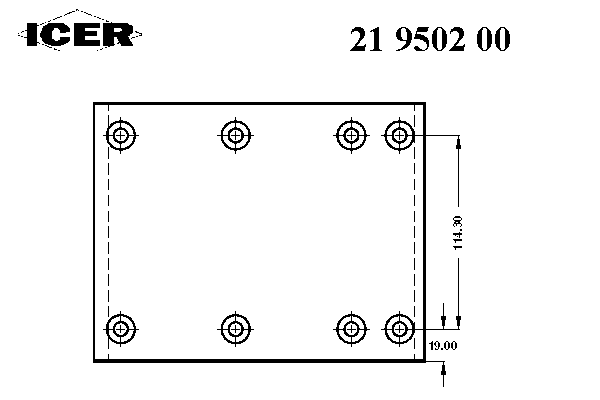 Комплект тормозных башмаков, барабанные тормоза ICER 21950200