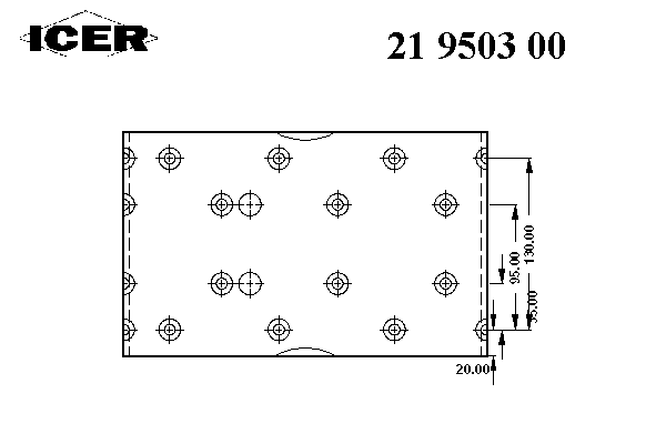 Комплект тормозных башмаков, барабанные тормоза ICER 19503